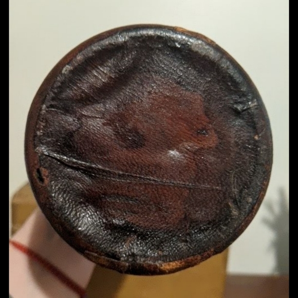 Antique Distressed Real Leather Covered Italian Whisky Decanter - Picture 6 of 12